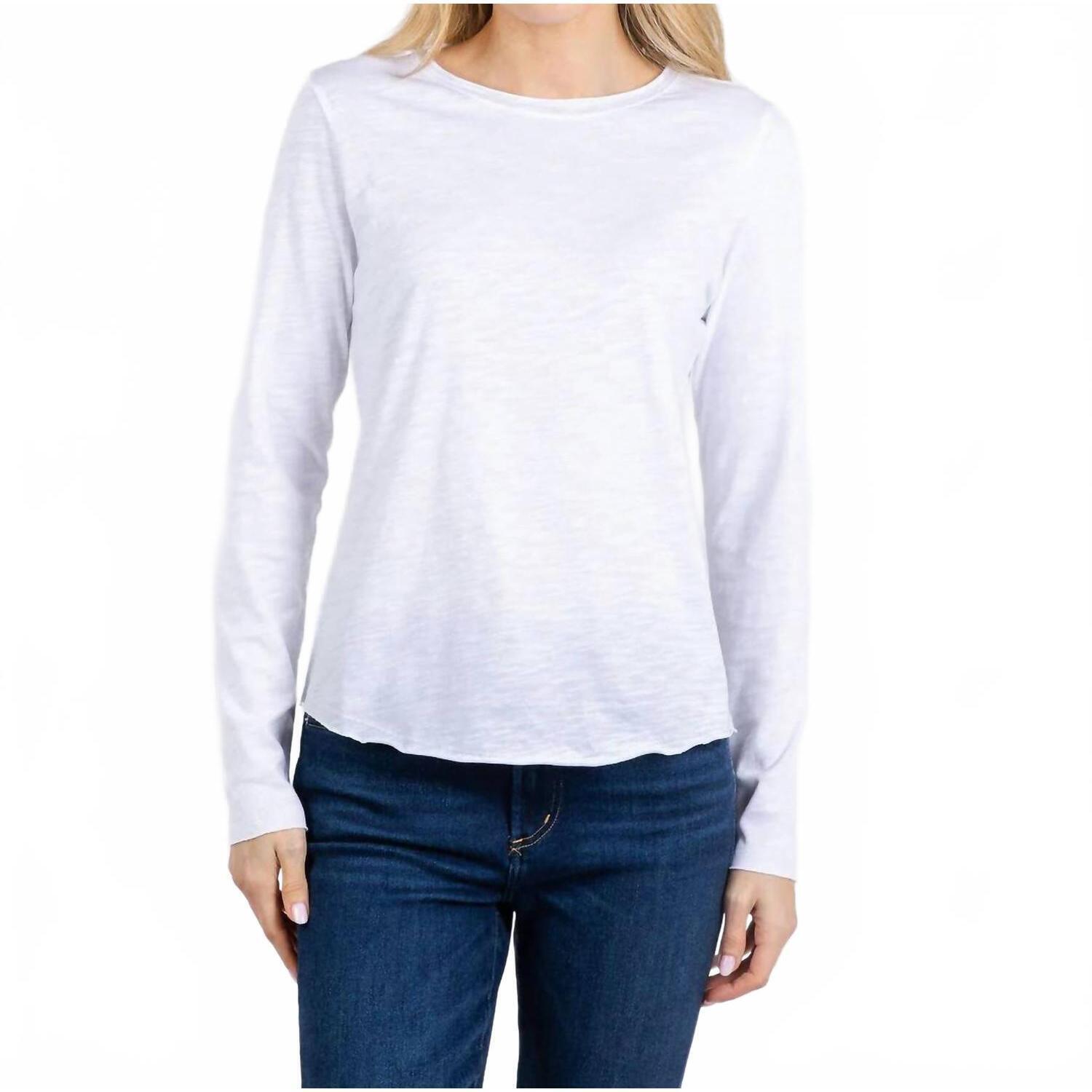 New Elliott Lauren Lilly Long Sleeve Tee In White